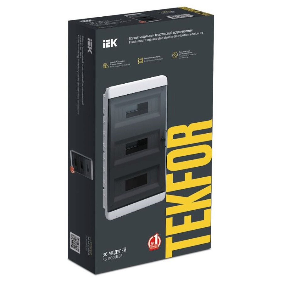 tekfor корпус пластиковый щрв-п-36 ip41 черная прозрачная дверь iek