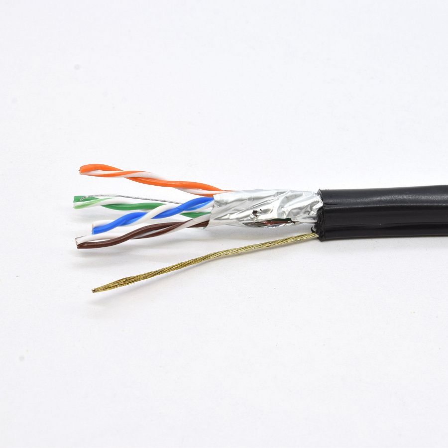 lan-кабель (витая пара) ftр-ра-5e 4x2x24 awg cu lux (4х2х0,52) (by) (с тросом, в п/э) внешний (упак 305м) eltros