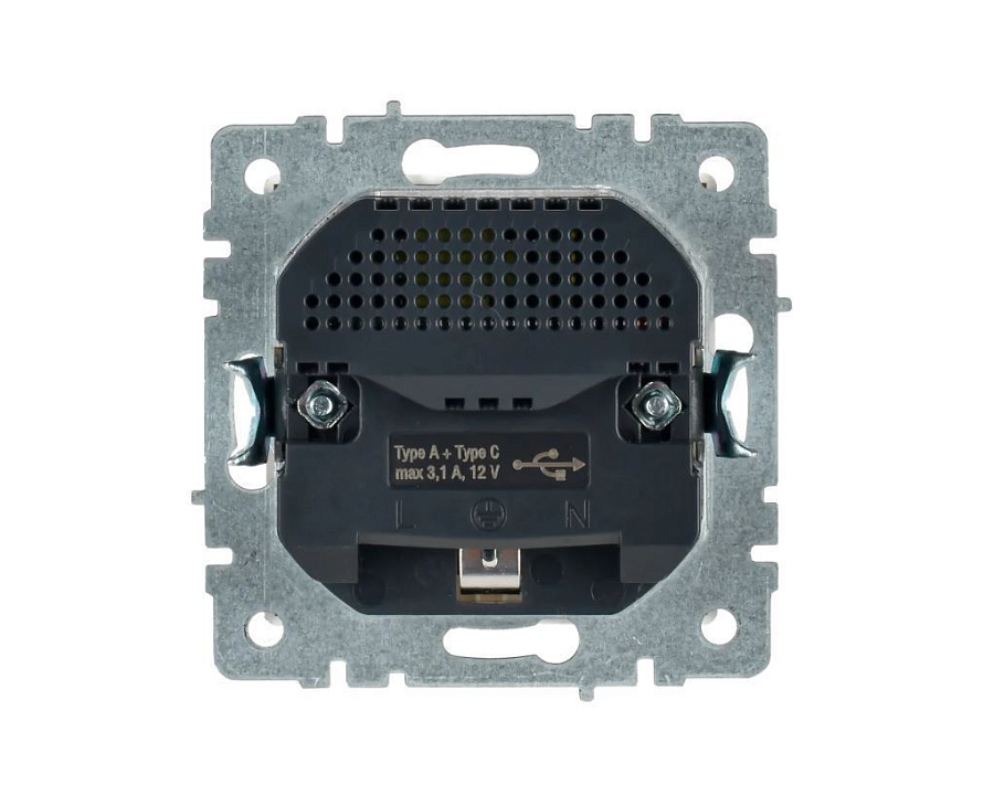 brite розетка 1-местная с заземлением с защитными шторками 16а с usb a+c 18вт рюш11-1-брб белый iek