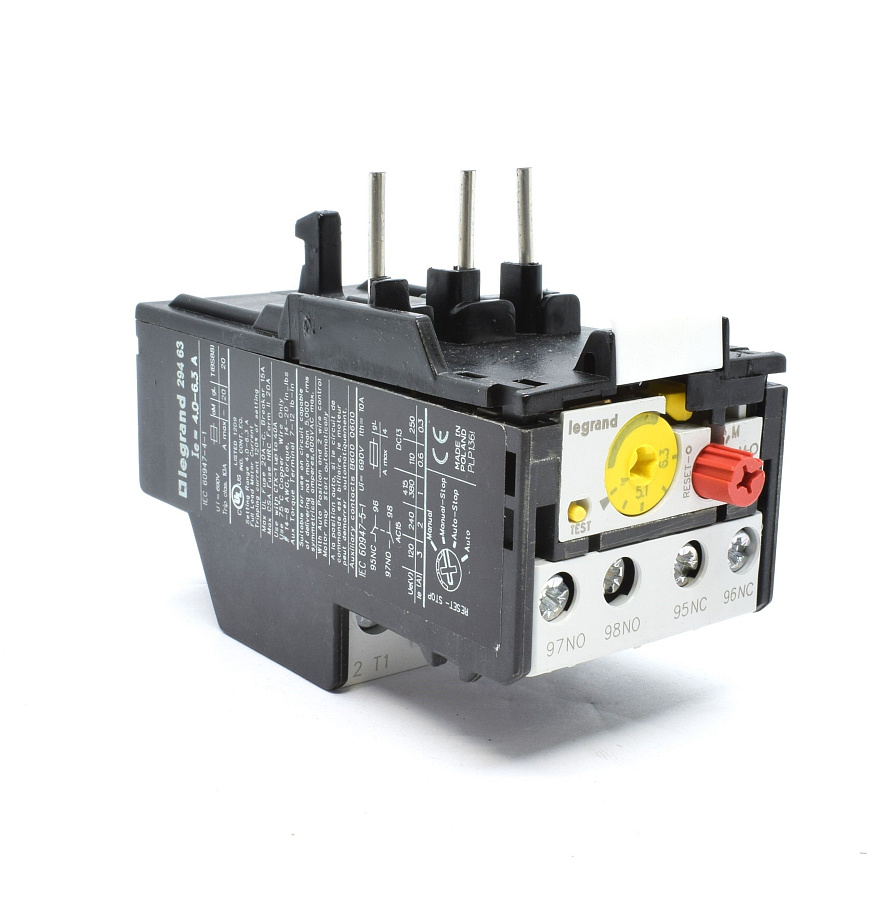 реле тепловое rtx-1 (4,0-6,3а) 1н.о+1н.з (типоразмер 1) legrand (29463) 
