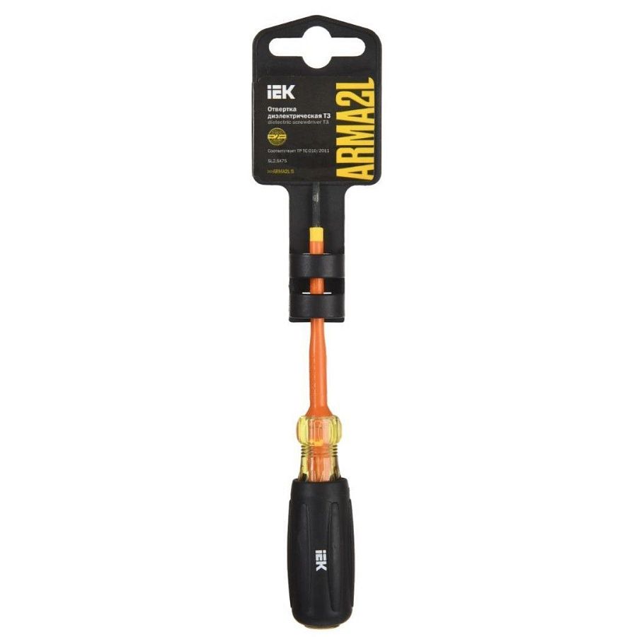 arma2l 5 отвертка диэлектрическая sl2,5х75 т3 iek 