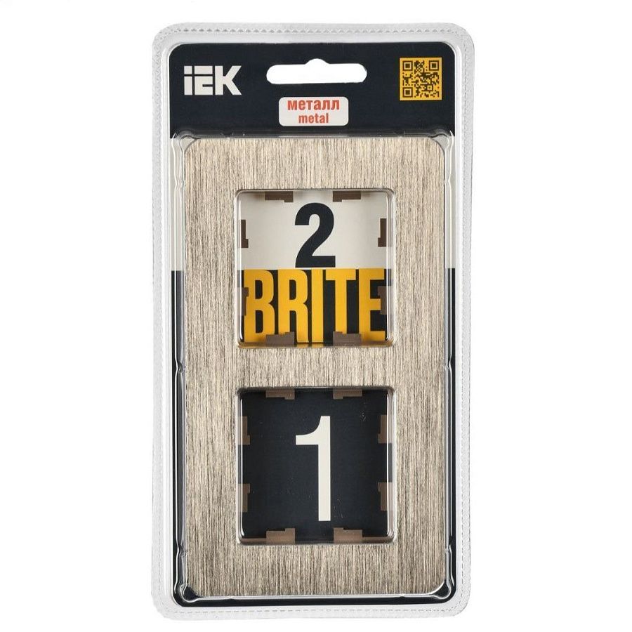 brite рамка 2-местная ру-2-1-бр металл шампань re al iek