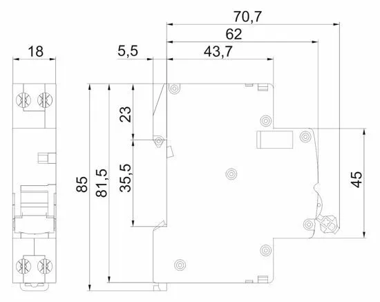 автоматический выключатель дифференциального тока armat авдт b06s 1p+np c20 30ма тип a (18мм) iek