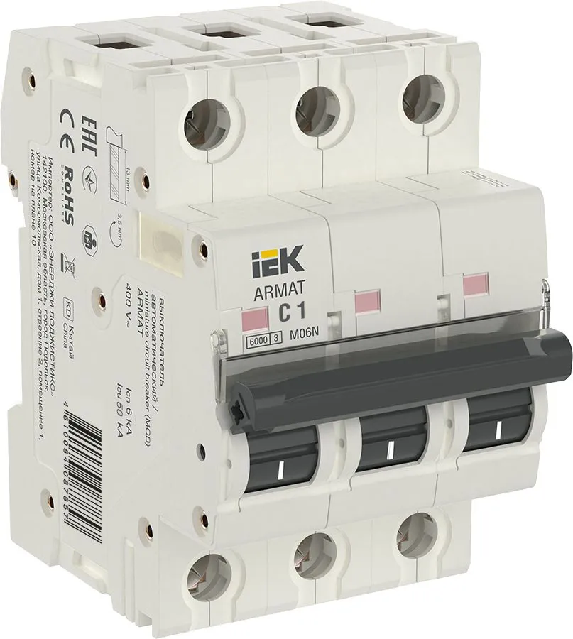 armat автоматический выключатель m06n 3p c  1а iek