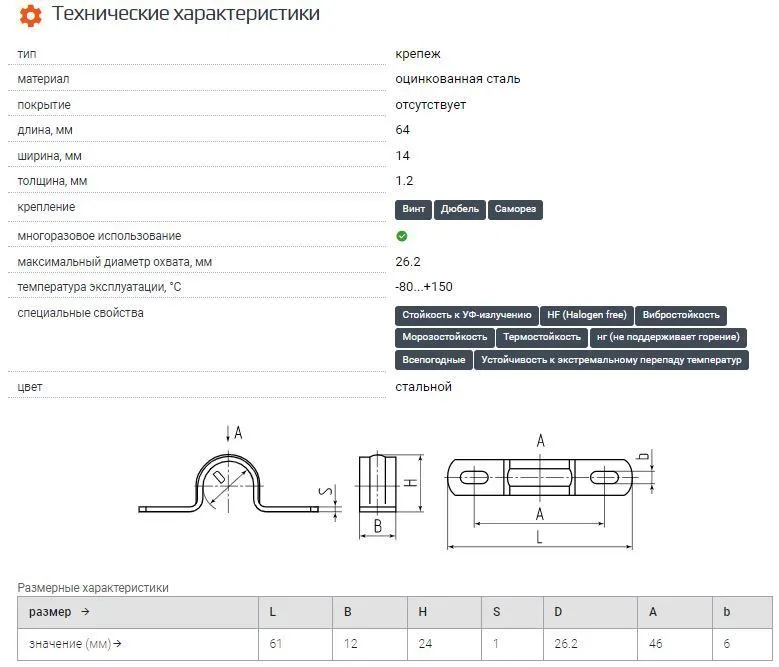 скоба смд 25-26 метал.двухлапковая (100шт.) (fortisflex) 