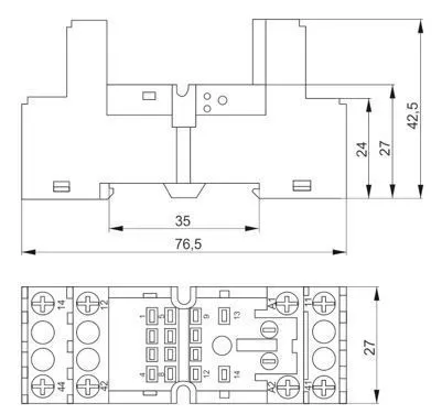 розетка ors-m для реле orm 2c oni 