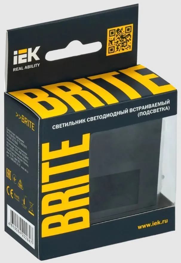 brite подсветка светодиодная встраиваемая пл20-брч черный iek