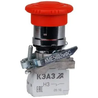 кнопка кме5501мфс-красный-0но+1нз-гриб-ip54-кэаз