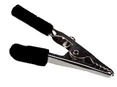 Зажим "крокодил" K267B с изолятором черный, 50мм