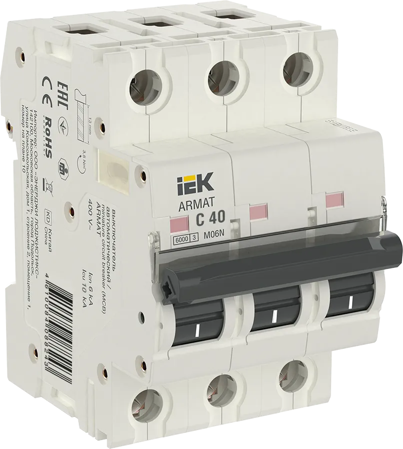 armat автоматический выключатель m06n 3p c 40а iek