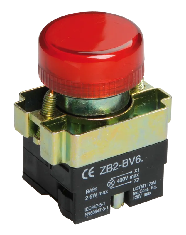 индикатор lay5-bu64 красного цвета d22мм iek