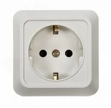 розетка одинарная с заземлением 16а bolleto белая накладная 7028 (in home)
