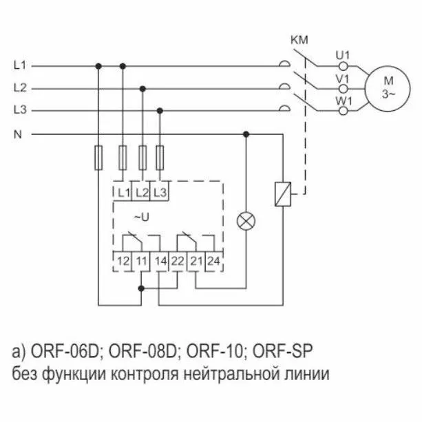 реле контроля фаз orf-sp 3 фазы 2 контакта 130-650в ac oni 