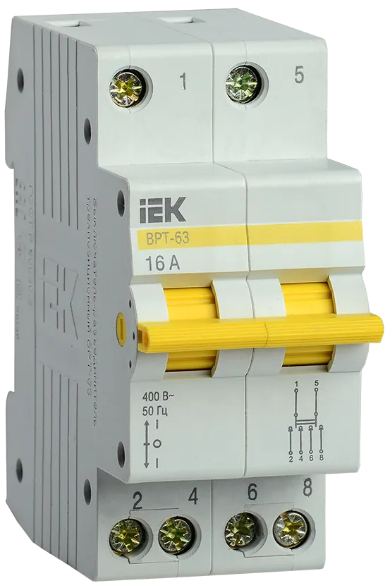 выключатель-разъединитель трехпозиционный врт-63 2p 16а iek