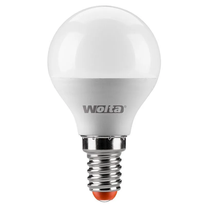 Лампа LED G45 шар 6Вт 3000К E14 WOLTA
