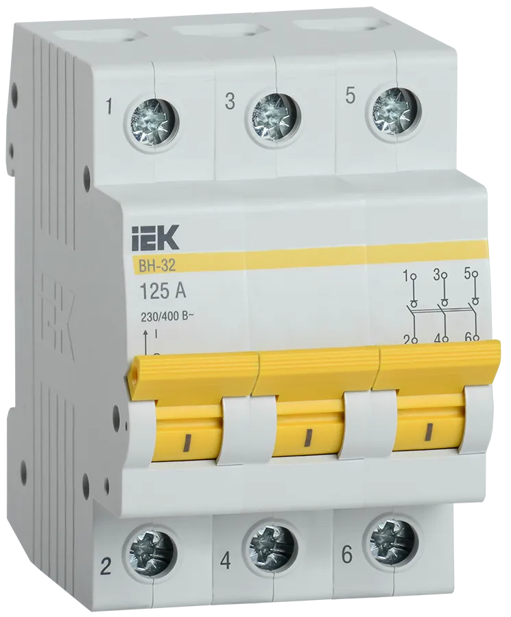 выключатель нагрузки (мини-рубильник) вн-32 3р 125а iek