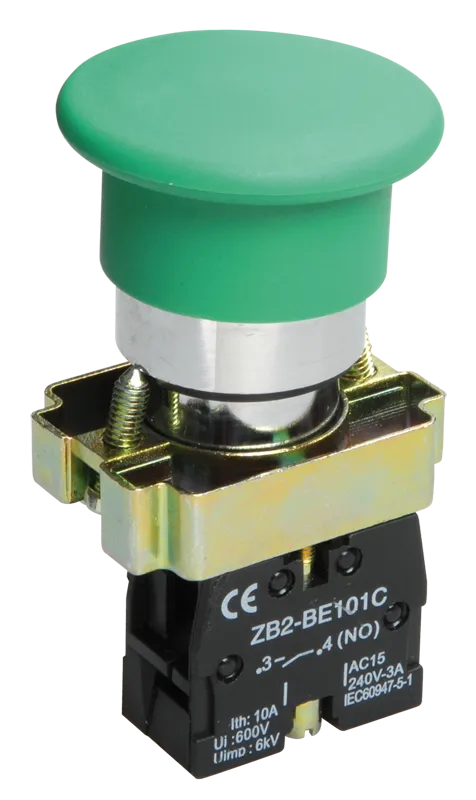 кнопка lay5-bc31 "грибок" 1з зеленая iek