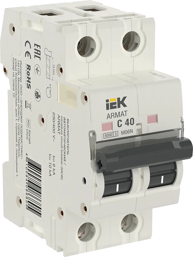 armat автоматический выключатель m06n 2p c 40а iek