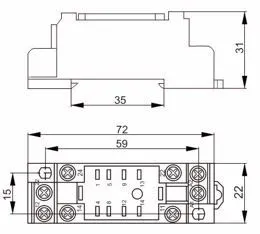 розетка ors-g-2-2 для реле ogr-2 2c oni 