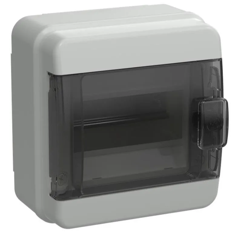 tekfor корпус пластиковый кмпн-6 ip65 черная прозрачная дверь iek