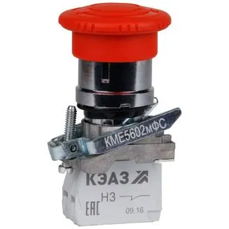 Кнопка КМЕ5501мФС-красный-0но+1нз-гриб-IP54-КЭАЗ