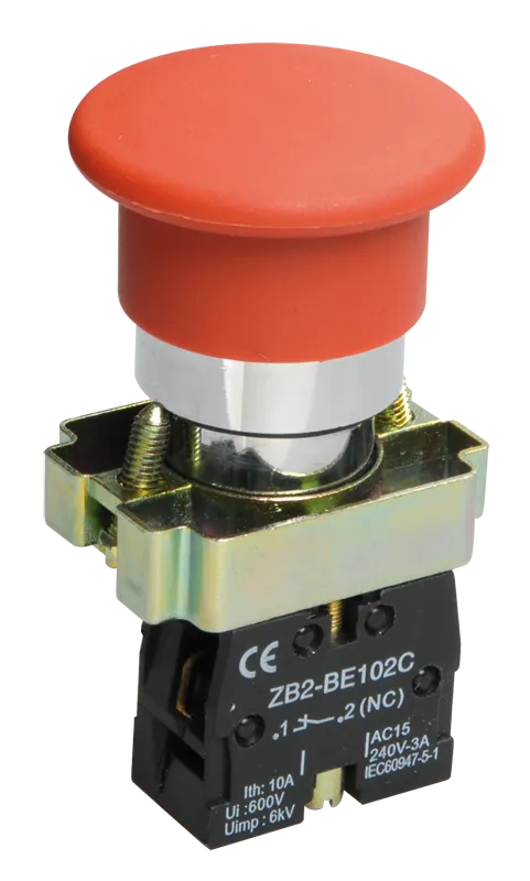 кнопка lay5-bc42 "грибок" 1р красная iek