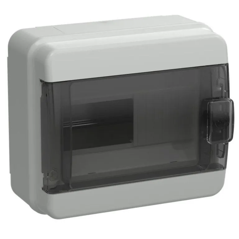 tekfor корпус пластиковый кмпн-8 ip65 черная прозрачная дверь iek